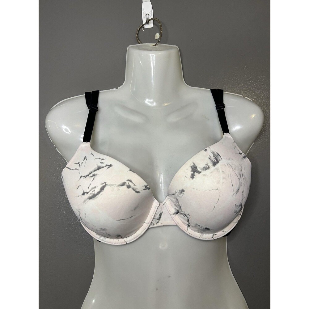PINK Bra Womens 34D Pink T-Shirt Underwire Padded Microfiber Adjustable Straps